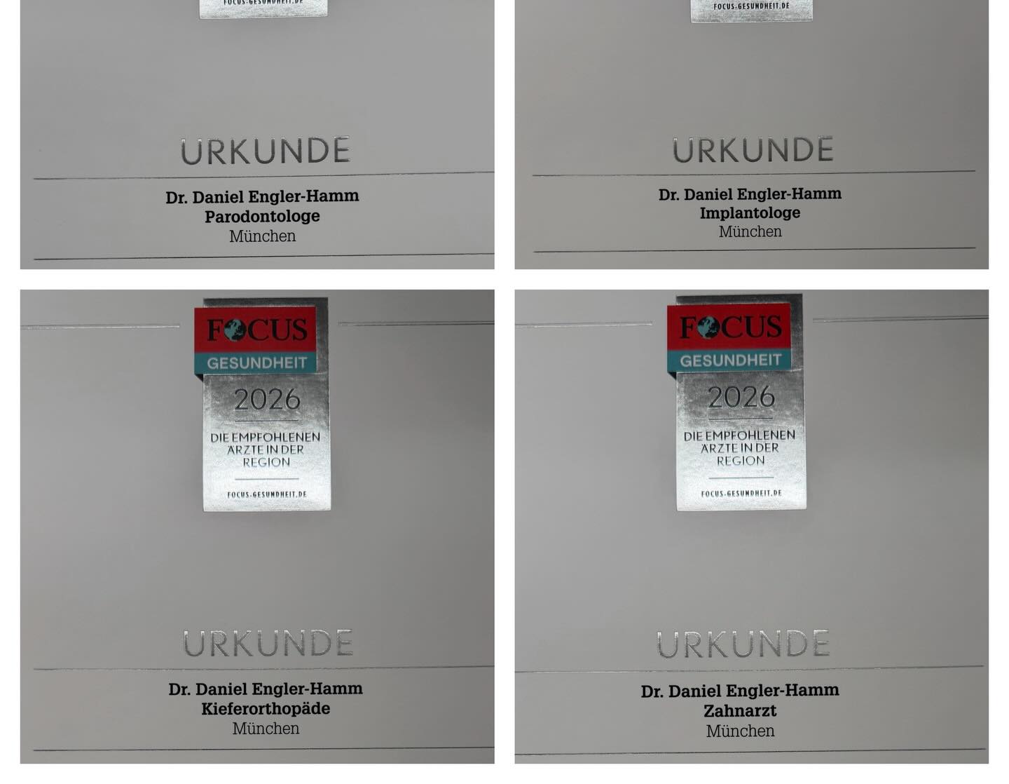 Awards - Focus 2026 Zahnarzt München